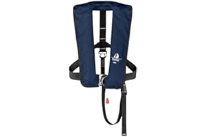 12skipper giubbotto di salvataggio automatico ISO 300N con imbragatura, giubbotto salvagente, blu navy