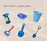 Sommer Set - 6-tlg. Strandspielzeug, Sommerspielwaren, Sandspielzeug, für Kinder, Strandset, Meer, Sommer, Sonne, Blau