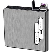 XLKJ tui  Cigarettes avec Briquet lectrique, lectrique USB  Rechargeable, sans Flamme, Coupe-Vent, tanche  L'humidit(Noir) :  Amazon.fr: Mode