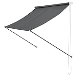 terrassen markisen 6m UV- und witterungsbeständig [pro.tec] Markise 200 x 120 cm Grau Witterungsbeständig Sonnenschutz Beschattung Terrasse Garten