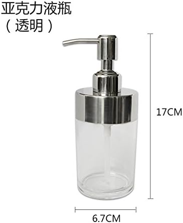 Lotion Or Soap Dispensers|Bathroom Accessories| Stainless Steel Press Plungerhead, Round Acrylic Bottle