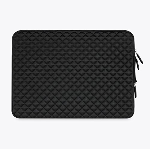 AMNIE Diamant wasserresistente and stoßfest Neopren 38.1-39.6 cm (15-15.6 Zoll) Laptop-Tasche / MacBook Tasche / Computer-Tasche / Netbook Tasche / Aktentasche / Ultrabook Tasche / Taschen-Abdeckung / Überzug, schwarz - 2