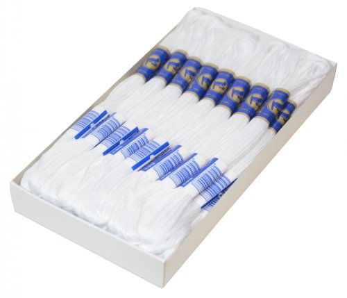1 Docke Stickgarn / Sticktwist 100 % Baumwolle #0010 weiß