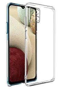 Winble Silicone, TPU Slim Crystal Clear Camera Protection Built-in Anti-Dust Plugs & Anti-Slip Grip Bumper Back Cover for Samsung Galaxy A12 / M12 - Transparent