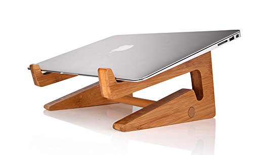 OUTOWIN Kreativ Bambus Laptopständer klappbar - Ergonomis Computer Desktop Ständer Vertikal Halterung Wärmeableitung für Alle Apple Macbook, MacBook Air / Macbook Pro / Retina MacBook und Andere 11''-15'' Laptops (Weniger als 35mm dicke)