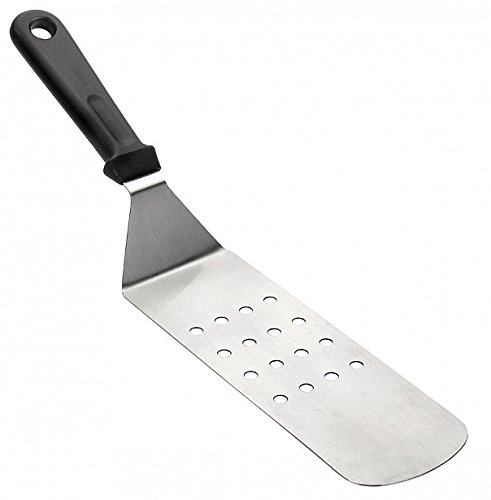Wertiger Bratenheber extra breit Edelstahl gelocht Bratenwender Pfannenwender 7,5x21cm Küchenspachtel Metall