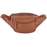 STILORD 'Eliah' Vintage Gürteltasche Leder Bauchtasche Hüfttasche Kamera Handy Reise Festival Unisex Echtleder , Farbe:orange - braun -