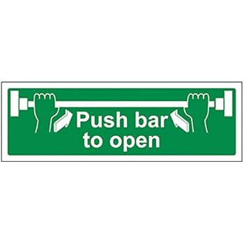 VSafety 22001AX-S Safe Condition Door Sign,"Push Bar To