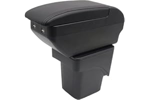 KAERGK Caja de reposabrazos de doble capa para Ford Focus 2 Mk2 2005-2011, caja de almacenamiento para consola central con 4 puertos USB, soporte para tazas, accesorios para reposabrazos, color negro