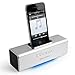 Produktbild MusicMan TXX3549 Soundstation/Stereo Lautsprecher mit integriertem Akku (MP3 Player, Micro-SD Kartenslot, USB Steckplatz, iPhone 3/4, iPod Dock) silber
