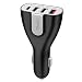 Produktbild Milool Schnelle kfz ladegerät 3.0 Auto-Ladegerät 4 Port USB Smart-Auto-Adapter 50W mit Typ C und USB-Anschluss Power QC Technologie für fast alle Apple und Android-Geräte iPhone 6s / 6/6 plus, iPad Pro, iPad Air 2, iPad mini1 / 2/3, Samsung Galaxy S6 / Rand / plus, Notiz, Nexus, HTC, Motorola, Nokia, Huawei usw.