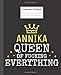Produktbild ANNIKA - Queen Of Fucking Everything: Blank Quote Composition Notebook College Ruled Name Personalized for Women.  110 Sheets / 220 Pages. Composition ... School Notebook. Workbook for Students.