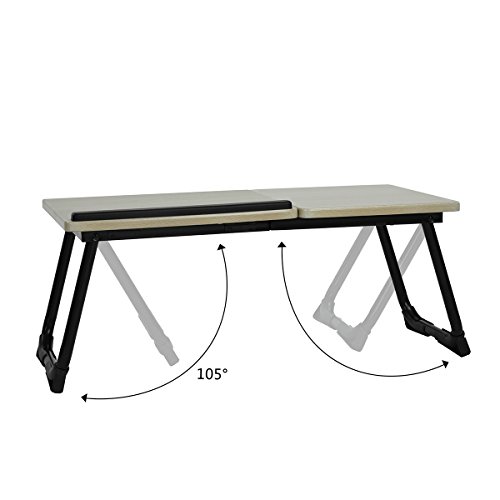 GreenForest Laptop Tisch Computertisch Schreibtisch 65.0CM*30.0CM*29.0CM Schwarz+Beige - 3