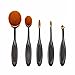 Tonsee 5Pcs Beauty Oval Toothbrush Makeup Foundation Powder Lip Eyeshadow Brushes Set