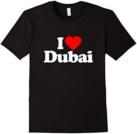 Men's I Love Heart Dubai UAE United Arab Emirates Funny T-Shirt Medium Black