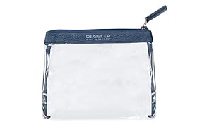 Beauty case trasparente in pelle di vitello | adatto per trasporto liquidi in Bagaglio a mano | degeler trasparente borsa per Viaggio da Aereo, cosmetici borsa richiudibile con zip