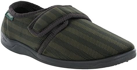 Dun Dunlop Velour Touch Fastening Winter Warm Fleece Full Mens Alexandre Slippers (UK 7, Brown)