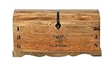 Die hochwertige Holzkiste besteht aus hellem Mangoholz. Das Massivholz ist handwerklich ausgezeichnet verarbeitet und lackiert.