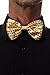 Produktbild DRESS ME UP Fliege Bowtie Pailletten paillettenbesetzt Glitzer Goldfarben Golden W-070G-gold