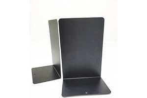 HOZZWHOO Metal Bookends - 1 Pair Heavy Duty Book Stoppers for Home Office and School (7.7 * 5.3 * 3.8in)