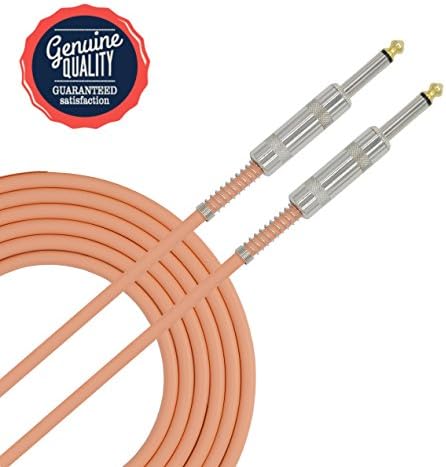 Sonobono Professional Noiseless Music Instrument Cable 1/4-Inch Straight with PVC Jacket for Guitar, Bass Guitar, AMP, and Keyboard (3M/10FEET, Orange)