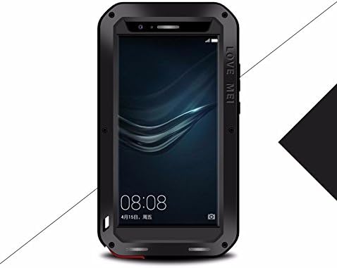 Huawei P9 Plus Case, Love Mei Shockproof Waterproof Dust/Dirt/Snow Proof Aluminum Metal Corning Gorilla Glass Case Cover for Huawei P9 Plus (Black)