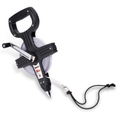 KRT702050 Maßband 50 Meter Rollmaß Rollmeter Bandmaß Stahlband mit Messspitze und ergonomischen Handgriff ausklappbare Metallkurbel - 2