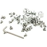 Eckwürfel für Alu-Profilsystem Makerbeam 10x10, Set mit 12 Stück inkl. Schrauben.