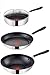 Produktbild Tefal E85719 Jamie Oliver Pfannenset 3-teilig, 24 cm Pfanne , 25 cm Schmorpfanne und 28 cm Wokpfanne, Pfannen mit Antihaftbeschichtung, Induktion, Edelstahl Bratpfannen, inkl. 3 Pfanneneinlagen 38 cm