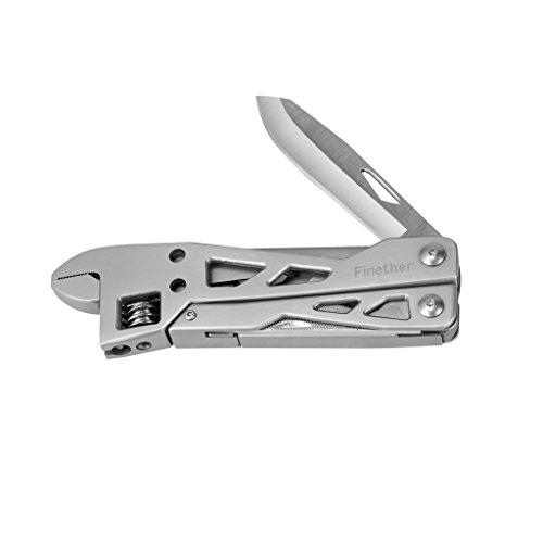 Finether 7-in-1 Multitool Multiwerkzeug Multifunktionszange Multifunktionsmesser Taschenmesser Schraubenschlüssel Schraubendreher Flaschenöffner inkl. Nylontasche Multifunktionstool Multifunktionswerkzeug aus hochwertigem Edelstahl für Camping unterwegs - 3