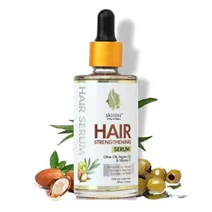 Skiniss Hair Strengthening Serum with Argan Oil, Olive Oil + Vitamin E, Hair Growth Stronger & Shiny Hair Serum (50 Ml)