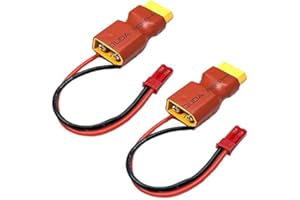 VUNIVERSUM Lot de 2 adaptateurs XT60 mâle vers femelle avec alimentation JST BEC pour batterie LiPo, câble adaptateur à courant élevé, modélisme, bricolage, copter RC drone