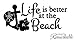 Produktbild Handy Aufkleber Sticker für Computer Wand Auto Mac Macbook and More - Life is Better at the Beach Black.