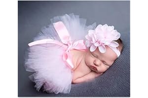LDA GET Fresh süße Kleinkind Neugeborenes Baby Tutu Rock & Stirnband Foto Prop Kostüm Outfit-Pink