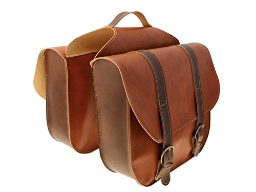 Alforjas en Piel Cuero Marron Retro de Bicicleta + Bolsa Bajo Sillin 3250 3251