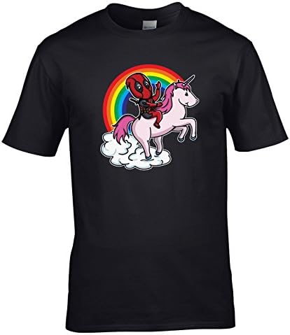 UKPrintwear Deadpool Unicorn Black 4XL