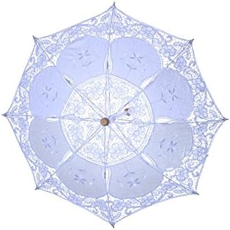 Moresave Lace Umbrella Wedding Umbrellas Handmade Parasol Sun Umbrella for Bridal Wedding Bridesmaid
