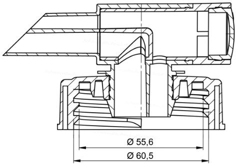 Sabeu Fluxx AH 23/61 HF Auslaufhahn / Dosierhahn für 15-60 Liter Kanister 3378 (DIN 61 Gewinde Kanister) Gluckerfrei - 2