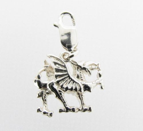 925 Sterling Silver Welsh Dragon Charm - Made in UK