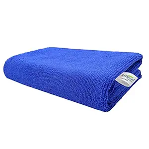 SOFTSPUN Microfiber Cloth - 1 pcs - 40x60 cms - 340 GSM Blue - Thick Lint & Streak-Free Multipurpose Cloths - Automotive Microfibre Towels for Car Bike Cleaning Polishing Washing & Detailing.