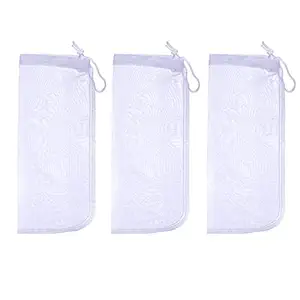 Alegi Media Filter Bag Aquarium Extra Fine,Reusable 180 Micron Drawstring Mesh Filter Bags for Very Fine Resins Filter (10