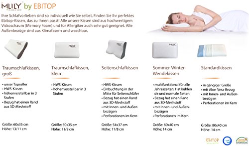 Ebitop Kissen Kopfkissen Ebi – K50.35.11 Visko-Schlafkissen 50x35x11cm, weiß - 7