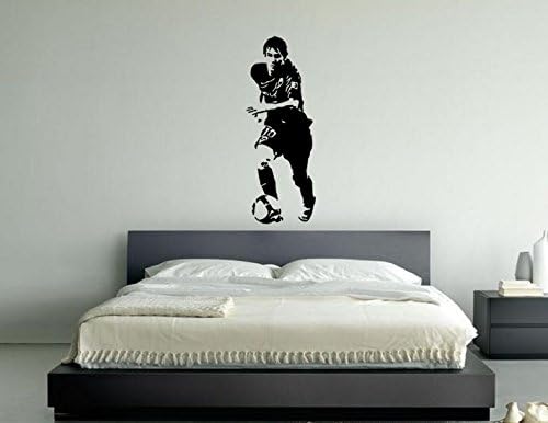 Lionel Messi (ms1) Barcelona Football Player Vinyl Wall Art Sticker Decal Picture (Black, Medium 30 cms wide x 75 cms high)