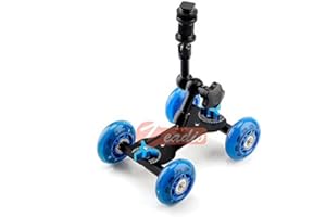 Zeadio 7 "Magic Arm Tabletop tragbare Skater Dolly Triebwagen Kits für alle LCD-Feldmonitor, Canon Nikon alle Video DSLR-Kamera Rig, Blitzlicht, Mikrofon (blau)