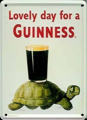 Metallschild, Pub-Schild im Vintage-Stil, klein, Motiv "Guinness Schildkröte"