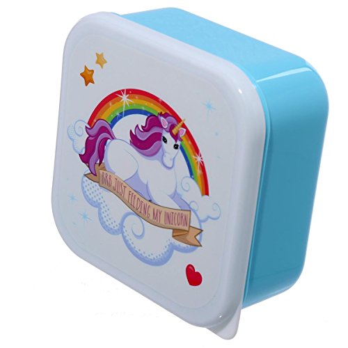 Einhorn Vesperdosen 3er Set aus Kunststoff / Rainbows & Unicorns Lunchboxen in 3 verschiedenen Größen - 3
