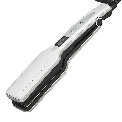 Hair Straightener Electric Splint Adjustable Temperature Digital Display Curling Iron White