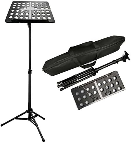 Music Stand Folding Height-Adjustable Portable Small Orchestra Sheet Music Stand with Carrying Bag-Black by Afuaim