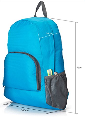 Hosaire 1 Stück Backpack Fahrradrucksäcke Nylon Wasserdicht Faltbar Rucksack für Outdoor Wandern Camping,Reise Bergsteigen Tasche - 3