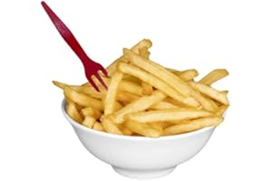 B BALSAT BALSAT Tenedor de colores desechable compostable para fritos, frutas, fritos...Organico reciclable. Pincho para patatas fritas. Minitenedor de colores. 1000 ud. 8,5 cm.